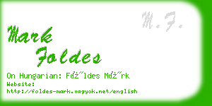 mark foldes business card